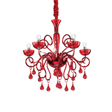 Ideal Lux 073453 LILLY SP5 ROSSO подвесной светильник Ideal Lux 073453 LILLY SP5 ROSSO подвесной светильник